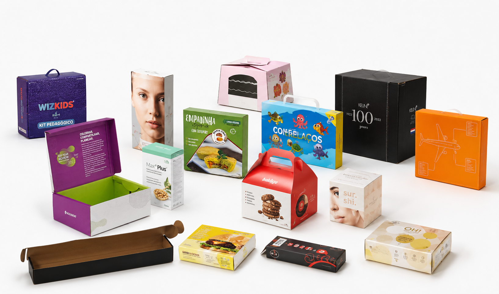 Linha de embalagens personalizadas
